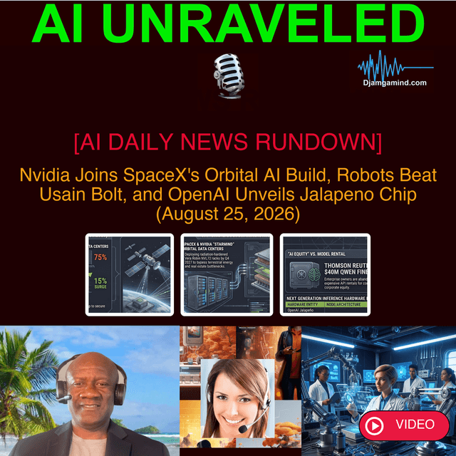 [VIDEO AI DAILY NEWS RUNDOWN] Nvidia Joins SpaceX's Orbital AI Build, Robots Beat Usain Bolt, and OpenAI Unveils Jalapeno Chip (August 25, 2026)