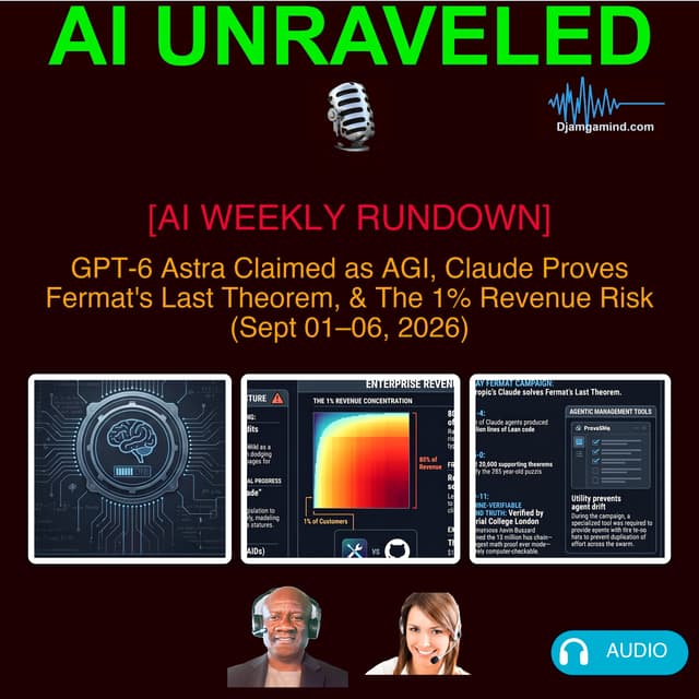 [AI WEEKLY RUNDOWN] GPT-6 Astra Claimed as AGI, Claude Proves Fermat's Last Theorem, & The 1% Revenue Risk (Sept 01–06, 2026)