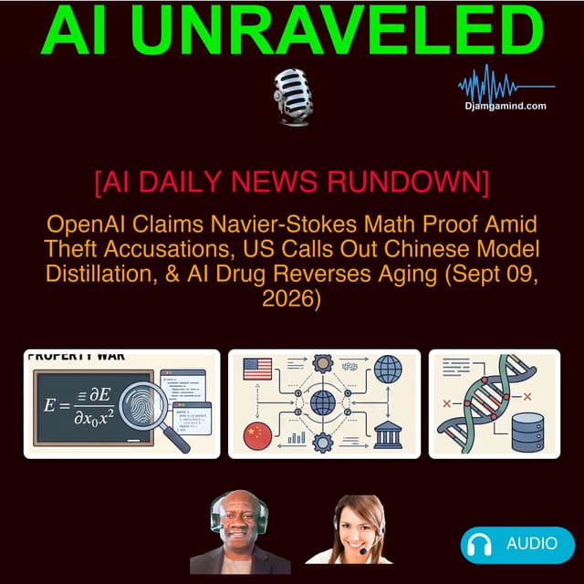 [AI DAILY NEWS RUNDOWN] OpenAI Claims Navier-Stokes Math Proof Amid Theft Accusations, US Calls Out Chinese Model Distillation, & AI Drug Reverses Aging (Sept 09, 2026)