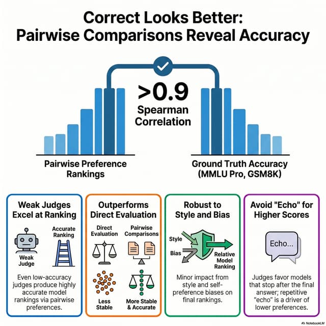 Correct Looks Better: Pairwise Comparisons Reveal Accuracy Rankings