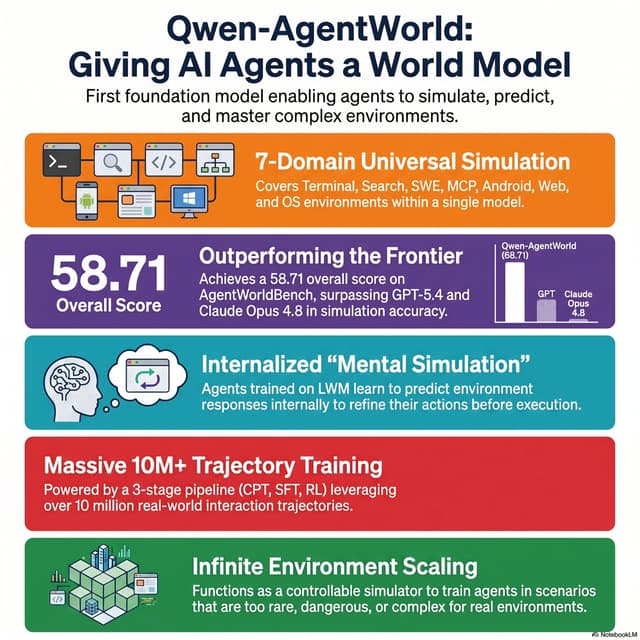 Qwen-AgentWorld: Language World Models for General Agents