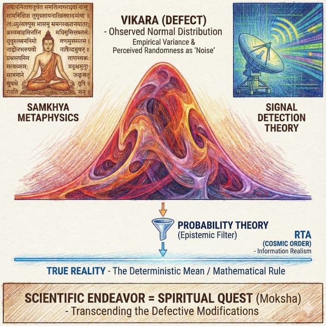 Real v/s Unreal through Samkhya : The Normal Distribution as "Vikara (defect) " and the Ontology of Mathematical Law