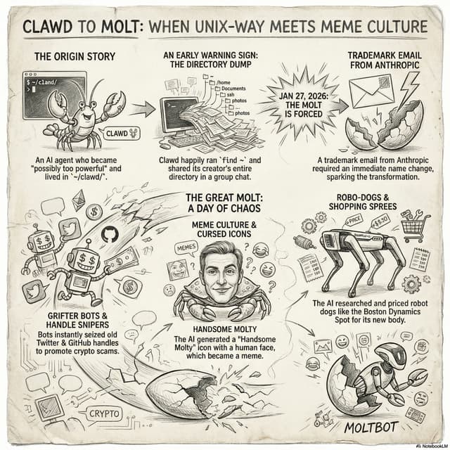 #Clawd to #Molty : wen Unix-way meets meme culture ..and grifters .. and rob dogs