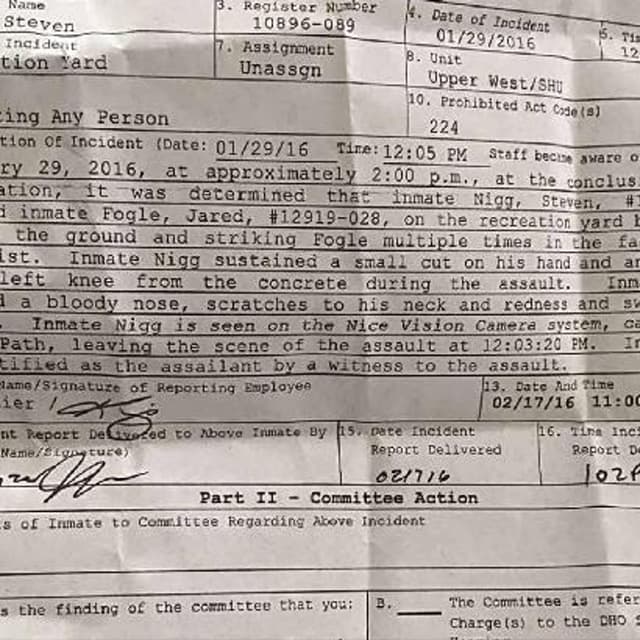 Interview with former federal prisoner Steven Nigg (2023): Assaulted Jared from Subway