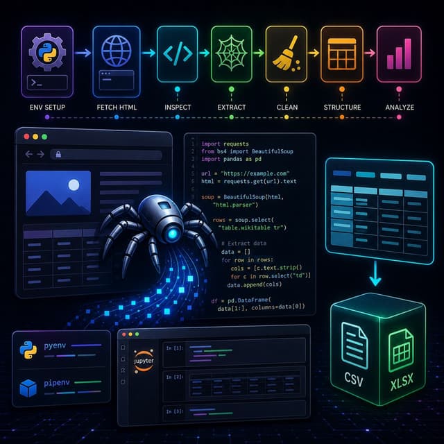 Course 40 - Web Scraping with Python | Episode 5: From Environment Setup to Pandas DataFrames