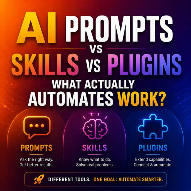 AI Prompts vs Skills vs Plugins: What Actually Automates Work?