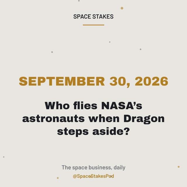 Who flies NASA’s astronauts when Dragon steps aside? — September 30, 2026