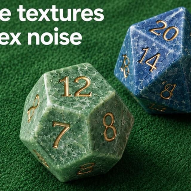 Generating Procedural Marble Dice Textures With Simplex Noise and Domain Warping