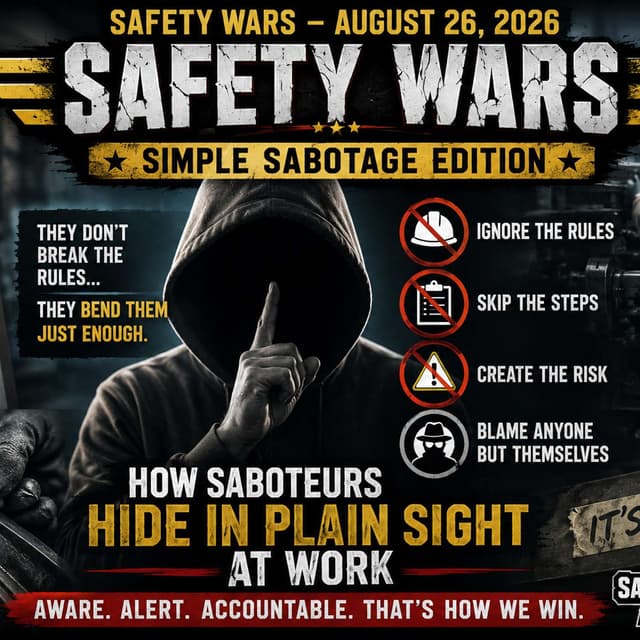 Safety Wars – August 26, 2026 (Simple Sabotage Edition): How Saboteurs Hide in Plain Sight at Work