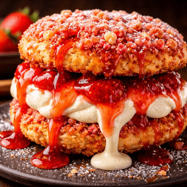 Strawberry Crunch Funnel Cake Burger (FlavorVille™)