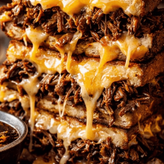 Loaded Birria Grilled Cheese Meat Tower (Brian M. Inspired)