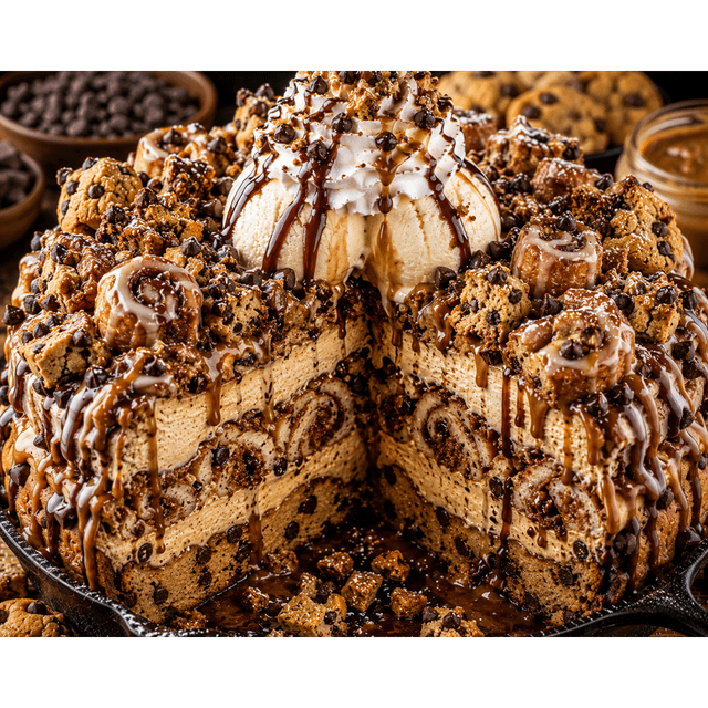 FLAVORVILLE™ CHOCOLATE CHIP COOKIE BUTTER CHEESECAKE CINNAMON ROLL SKILLET SUPREME