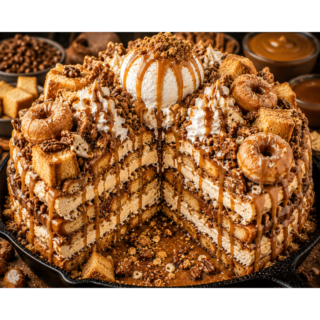 FLAVORVILLE™ SALTED CARAMEL CINNAMON TOAST CHEESECAKE BRIOCHE DONUT PRALINE MEGA SKILLET