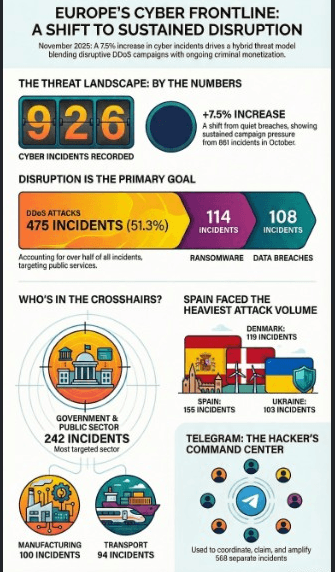 Europe’s Cyber Front: From Silent Breaches to Sustained Disruption