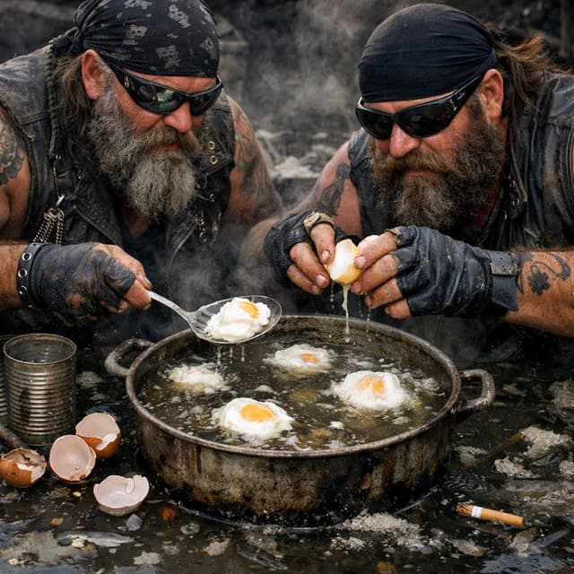 Hairy Bikers Poached Eggs in Dirty Water