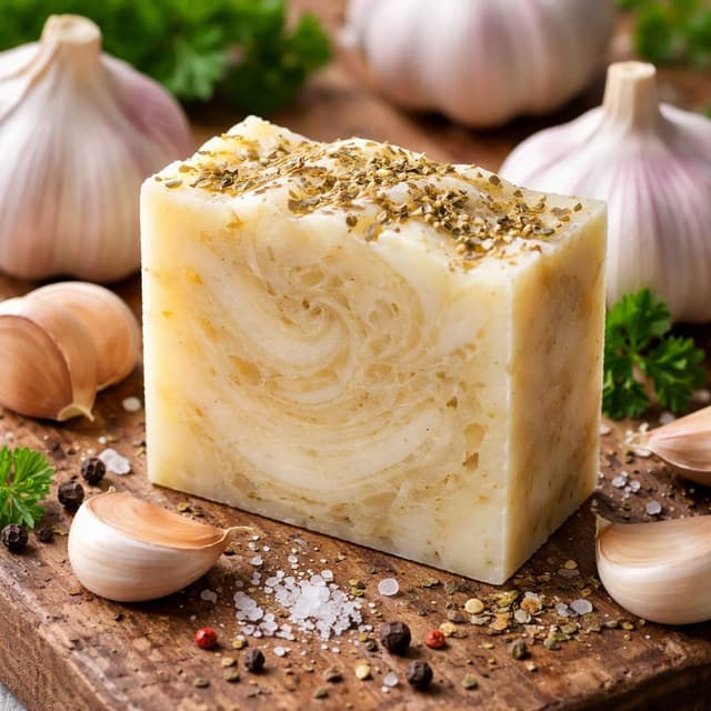 Dried Garlic in Cold Process Soap