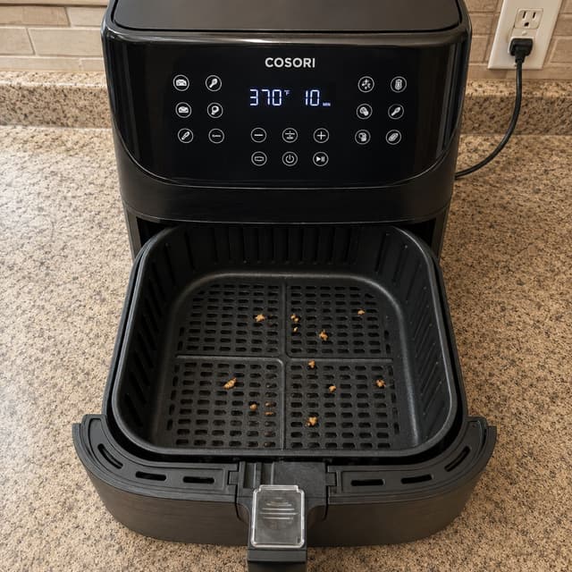 Eating Small Pieces of Chicken Left Behind in the Airfryer, Reheated Days Later